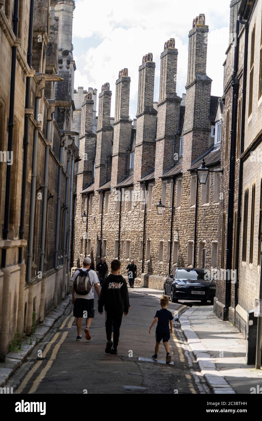 Vecchi edifici nel centro di Cambridge, Regno Unito. 18/06/20 Foto Stock