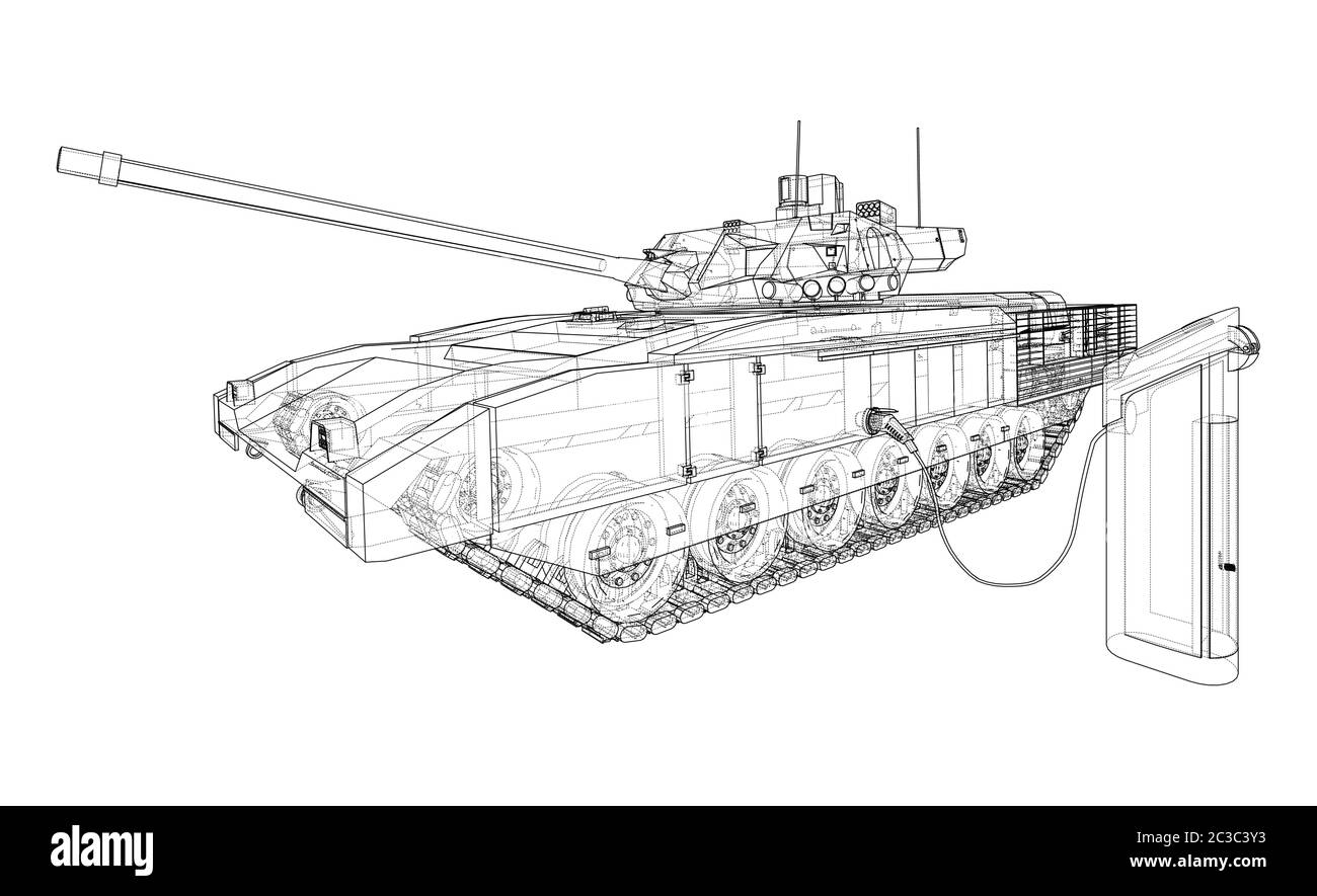 Schema della stazione di carica del serbatoio elettrico. Vettore Illustrazione Vettoriale