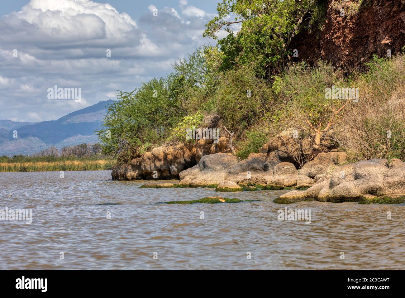 Paesaggio del lago Chamo nelle Nazioni del Sud, Nazionalità e popoli della regione del sud Etiopia. Africa Wilderness Foto Stock