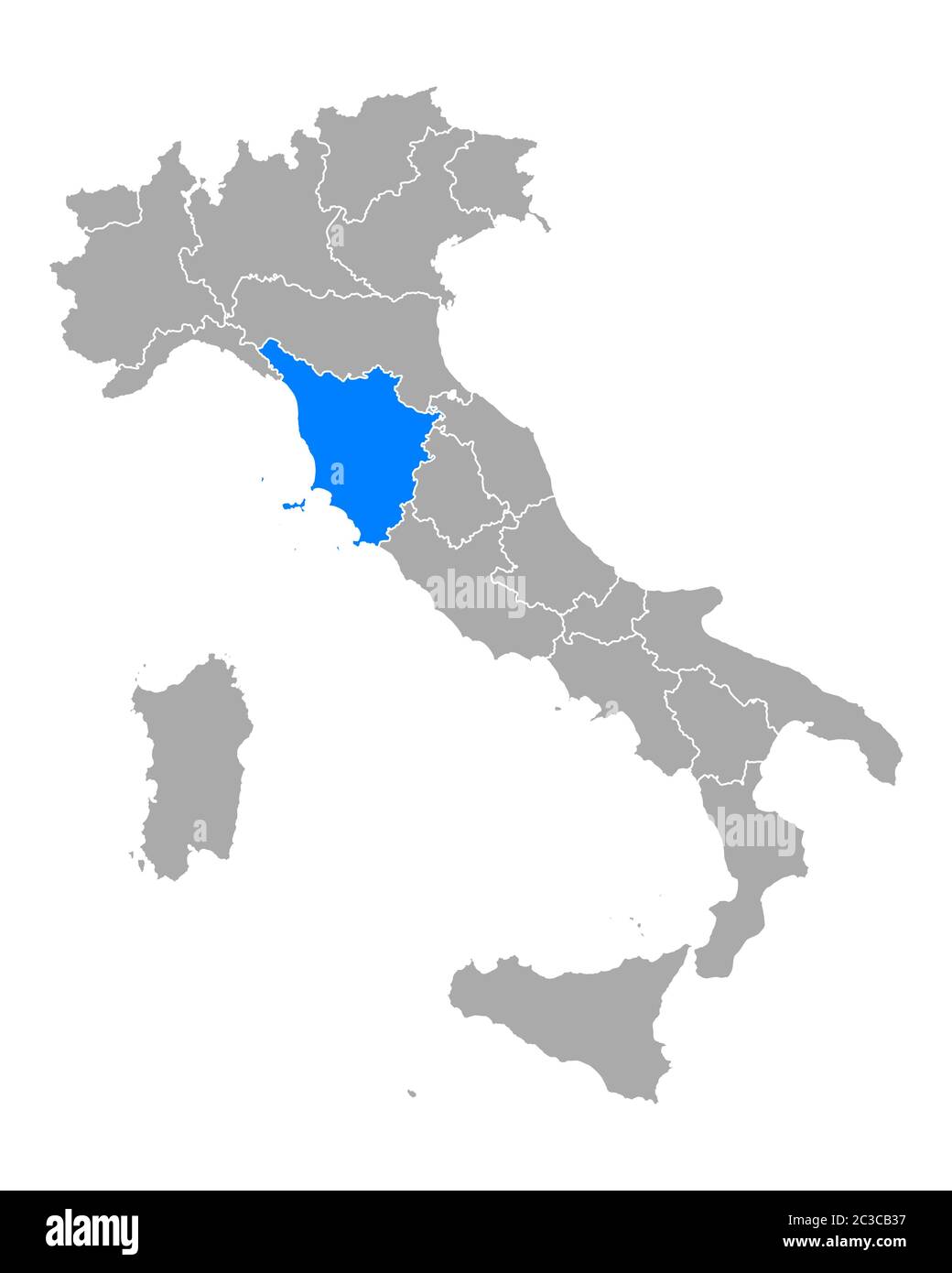 Mappa della Toscana in Italia Foto Stock
