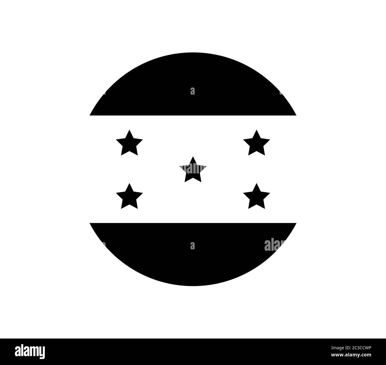 icona della bandiera dell'honduras illustrata nel vettore su sfondo bianco Foto Stock