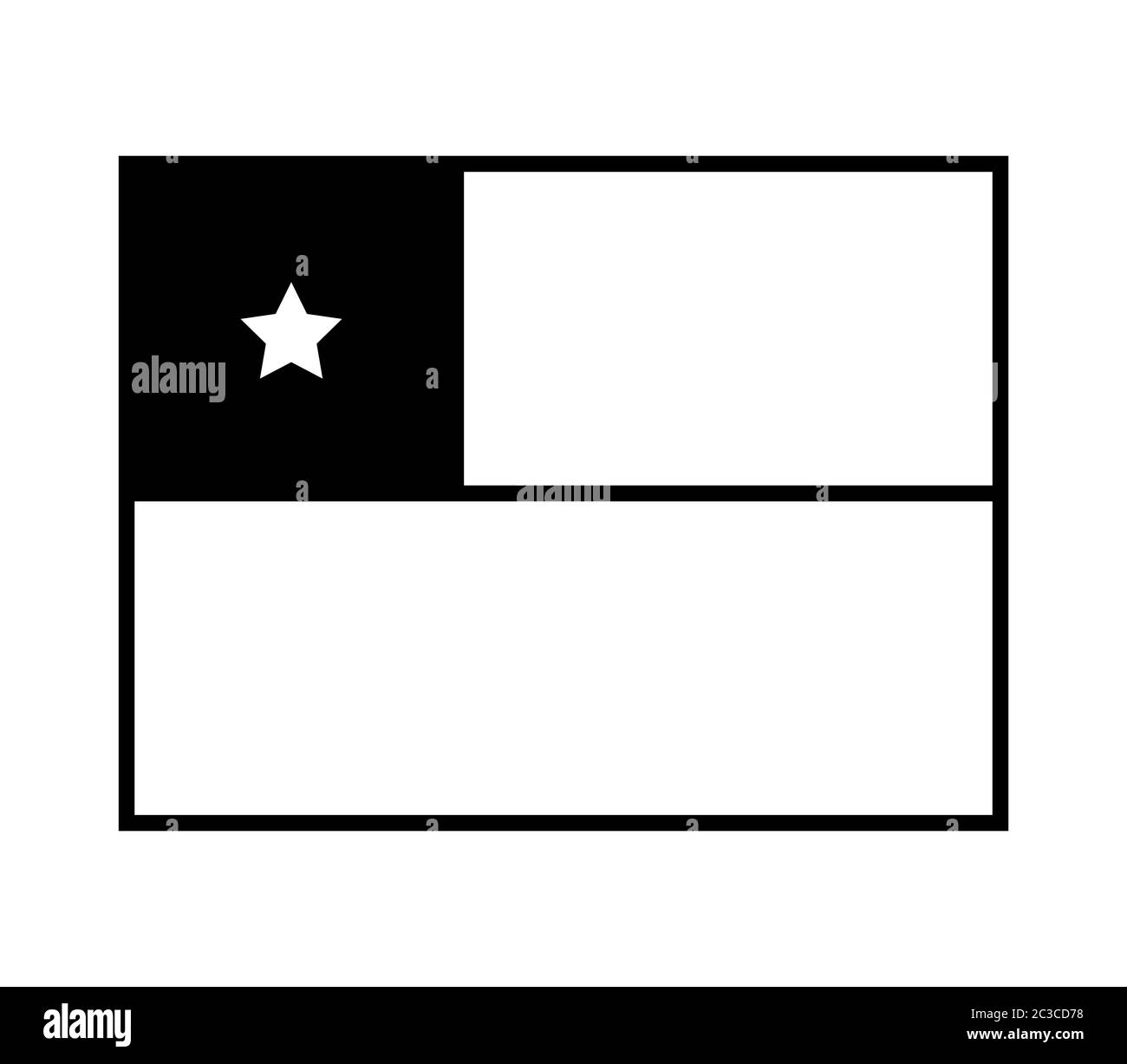 Icona della bandiera cilena illustrata nel vettore su sfondo bianco Foto Stock