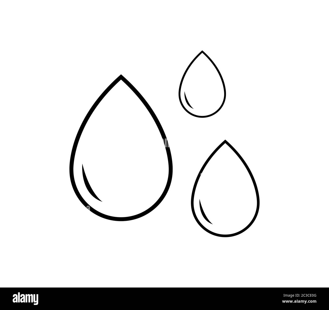 icona goccia d'acqua illustrata nel vettore su sfondo bianco Foto Stock