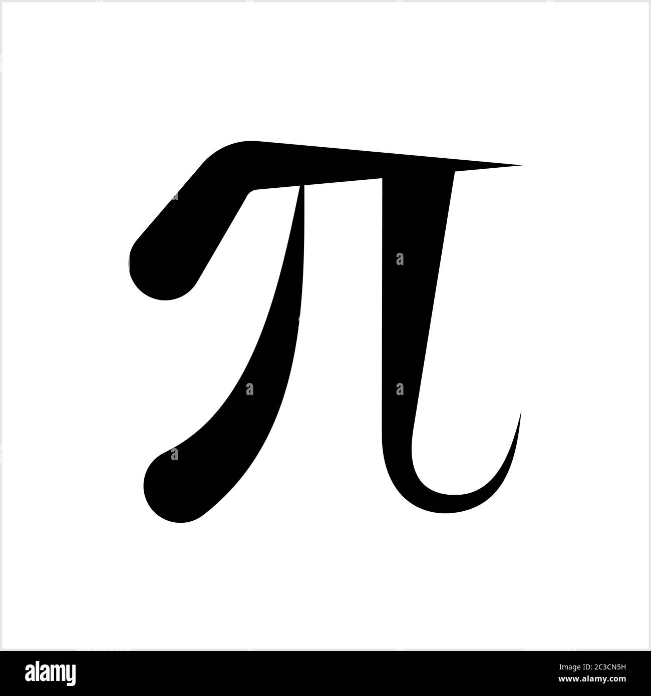 Pi icona di lettera greca, Pi Illustrazione grafica vettoriale matematica di simbolo Illustrazione Vettoriale