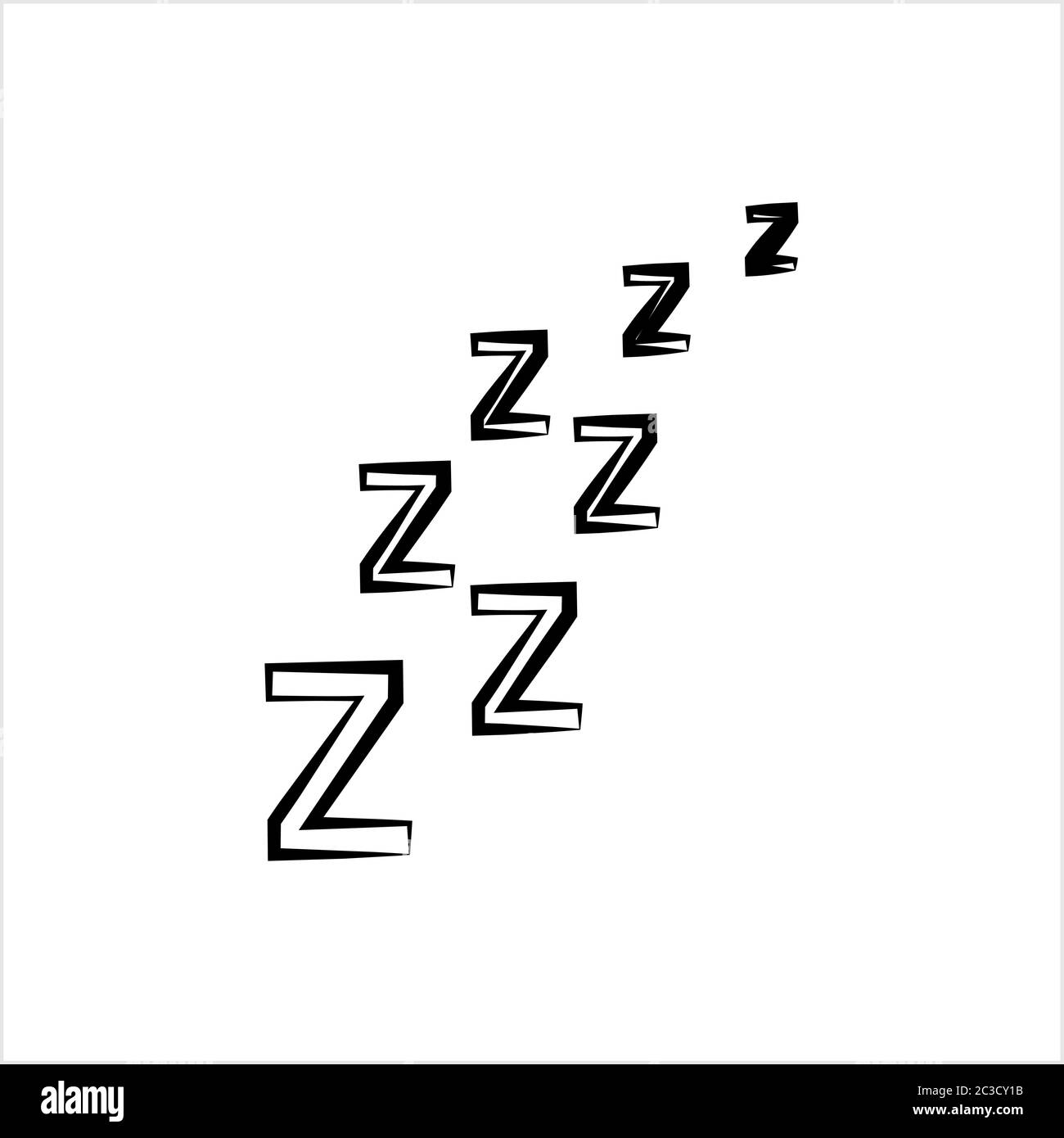 ZZZ icona, Dormire, Snore Dormire Notte segno icona Vector Art Illustrazione Illustrazione Vettoriale