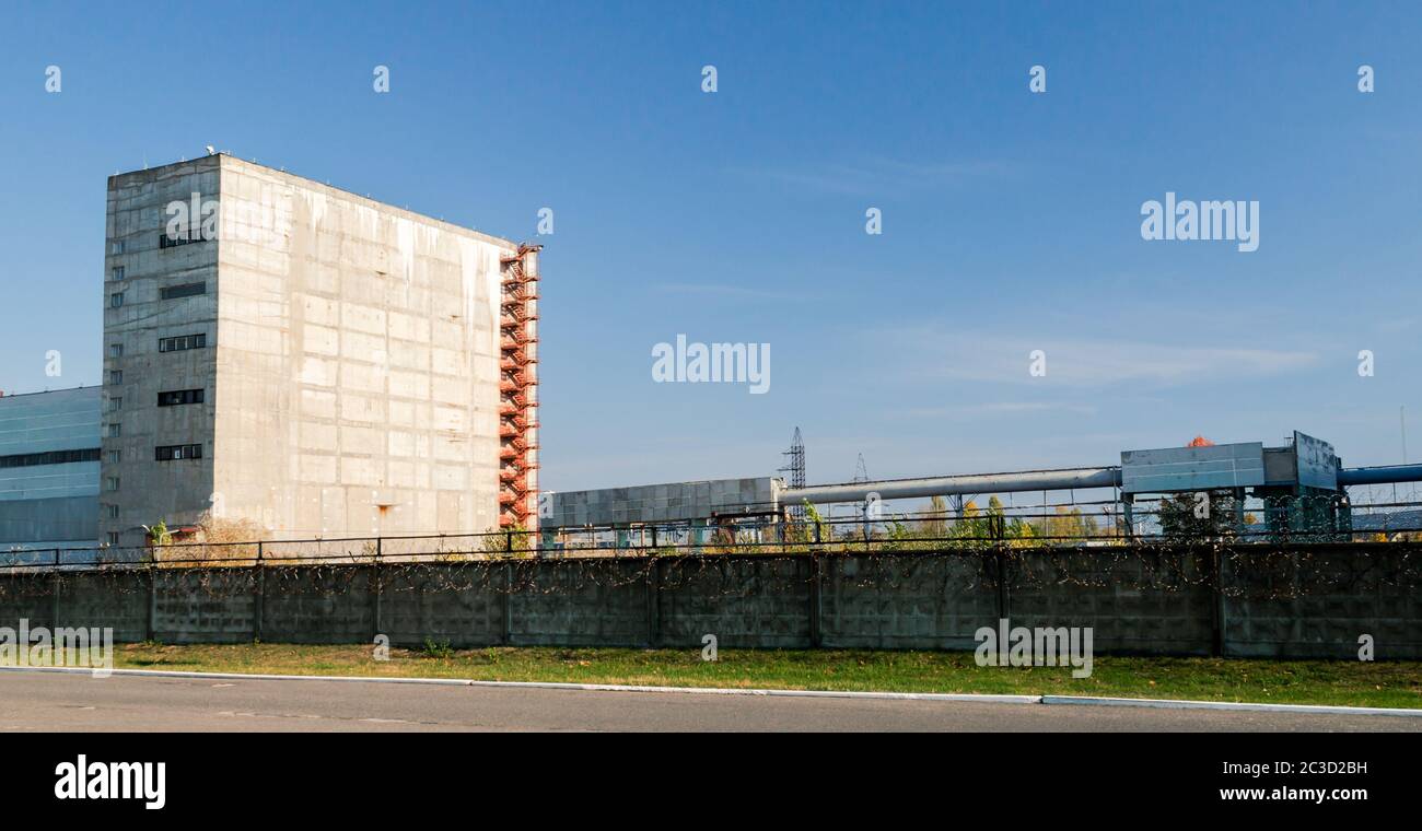 Alto deposito di scorie nucleari a Chernobyl Foto Stock