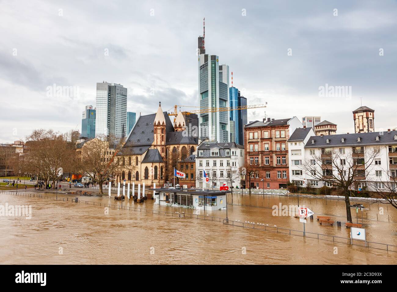 Alluvione in Frankfurt Foto Stock
