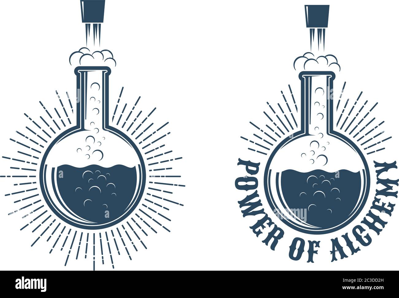 Logo retrò chimica Illustrazione Vettoriale