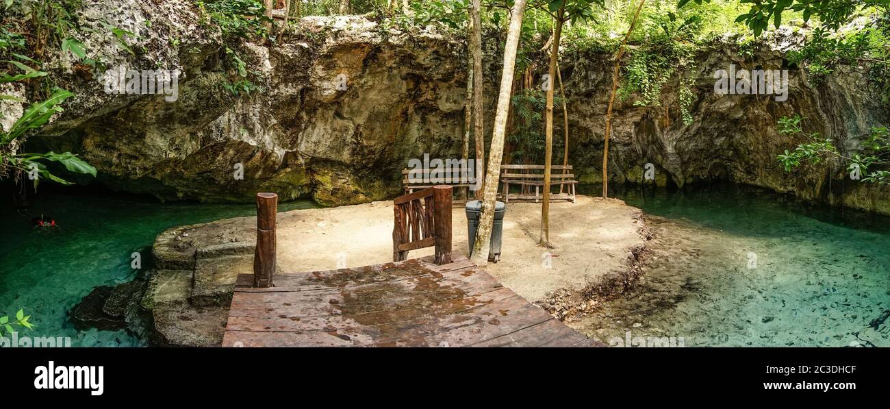 Gran Cenote vicino a Tulum nello Yucatan, Messico. Foto Stock