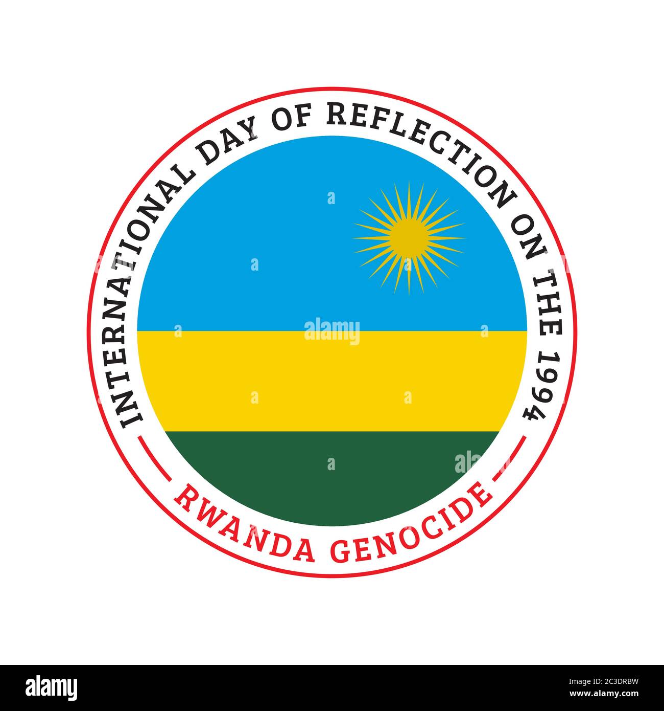 Giornata internazionale di riflessione sul genocidio del Ruanda del 1994. Illustrazione vettoriale. Illustrazione Vettoriale