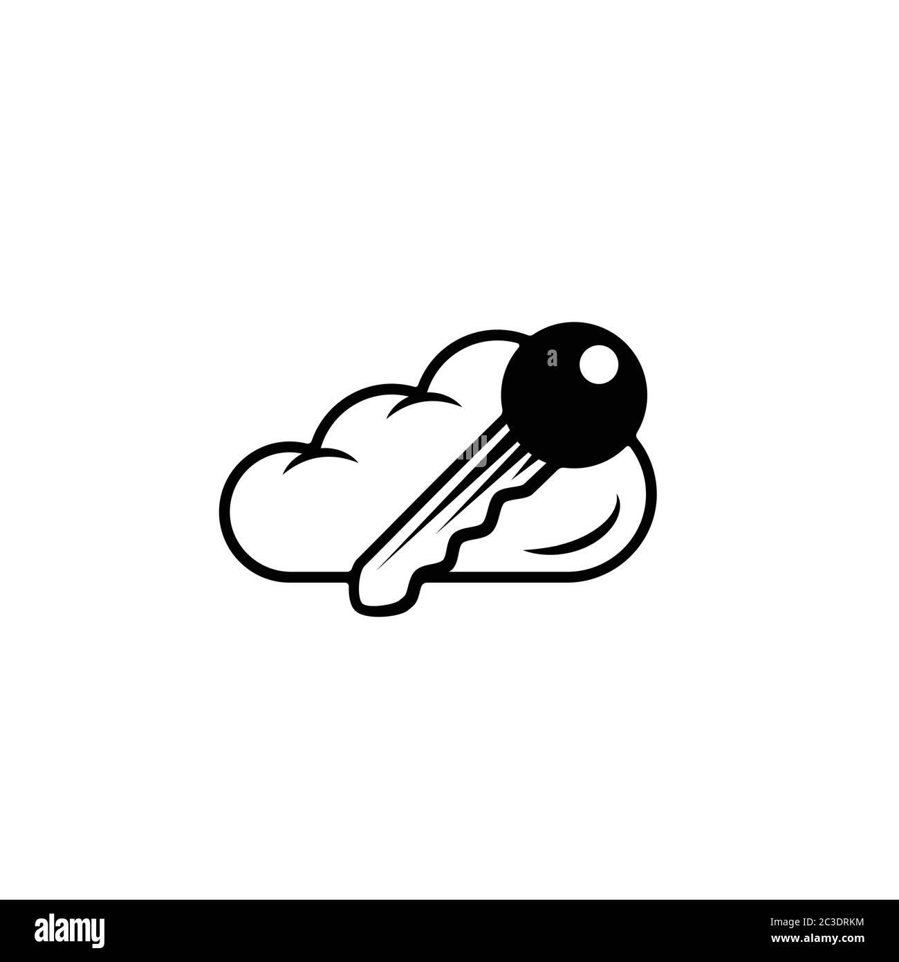 Icona del tasto Cloud. Vettore e illustrazione. Illustrazione Vettoriale