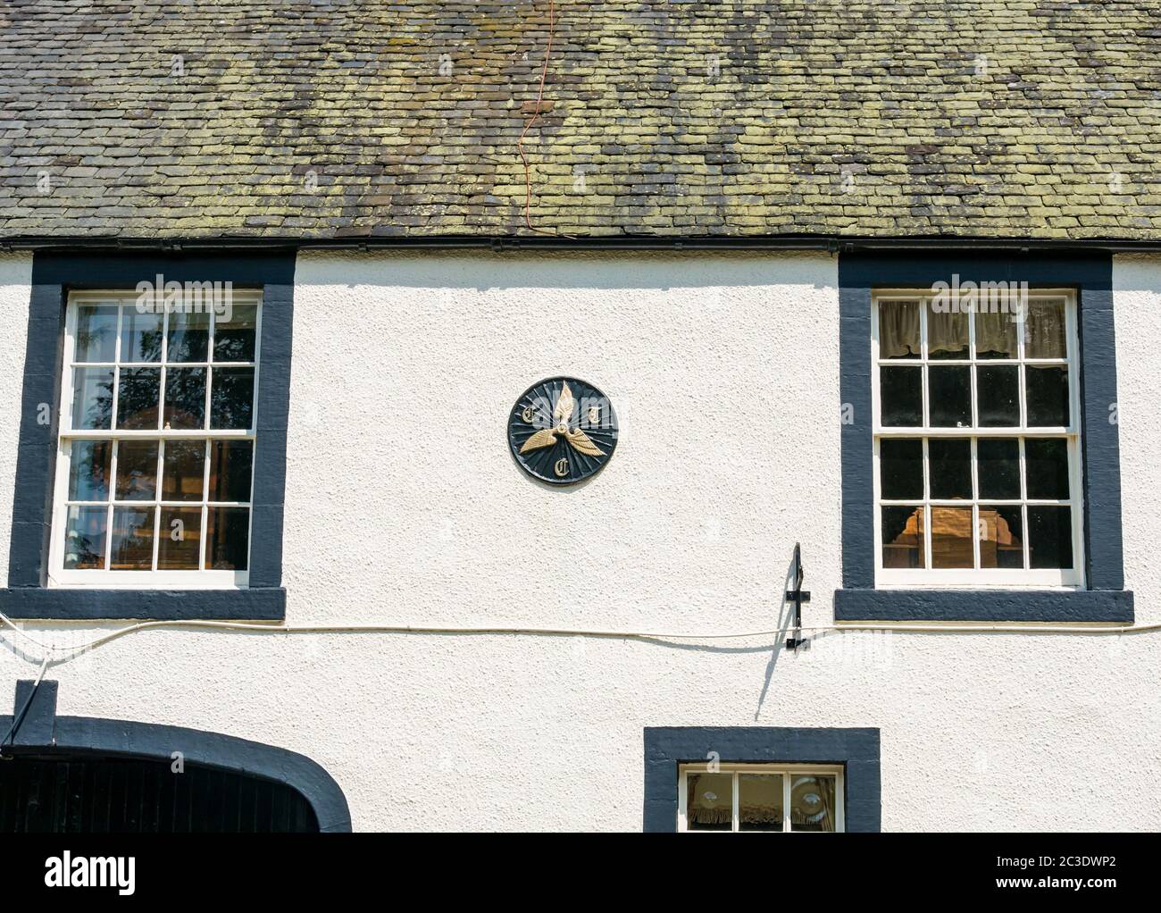 Logo del club ciclistico a tre ali, Tweeddale Arms Hotel, Gifford, East Lothian, Scozia, Regno Unito Foto Stock