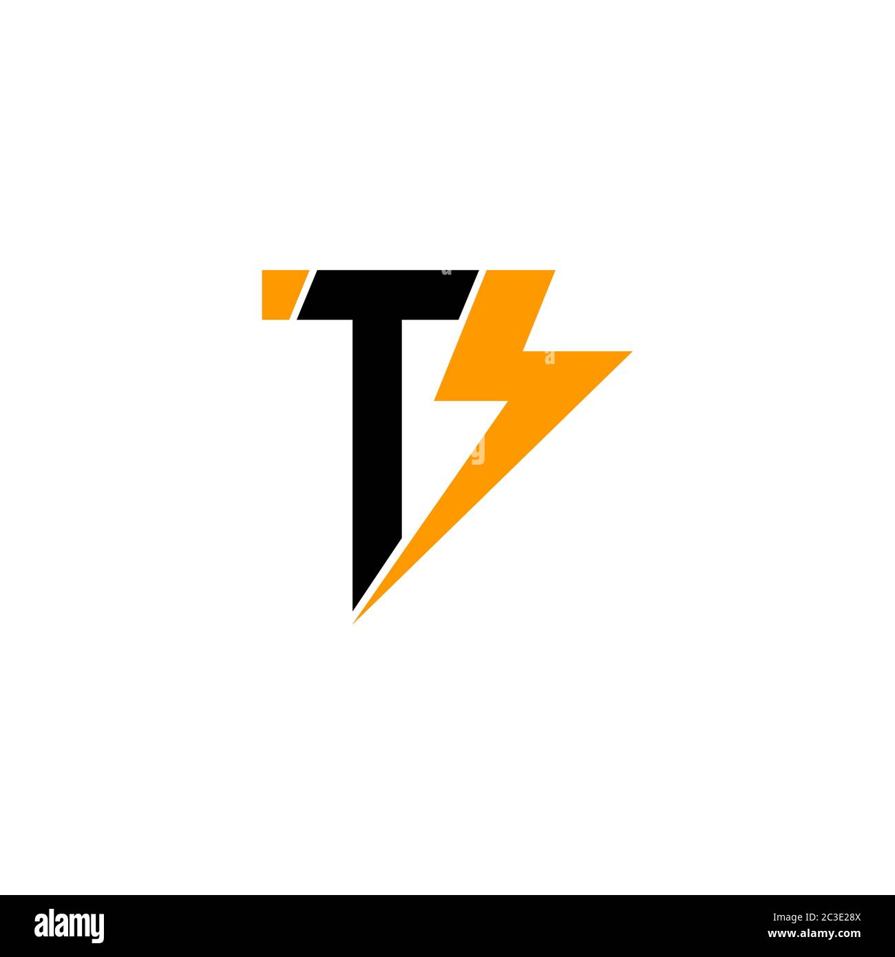 Modello iniziale di logo grafico TB, concetto di design Thunderbolt, logo aziendale Abstract, isolato su sfondo bianco. Illustrazione Vettoriale