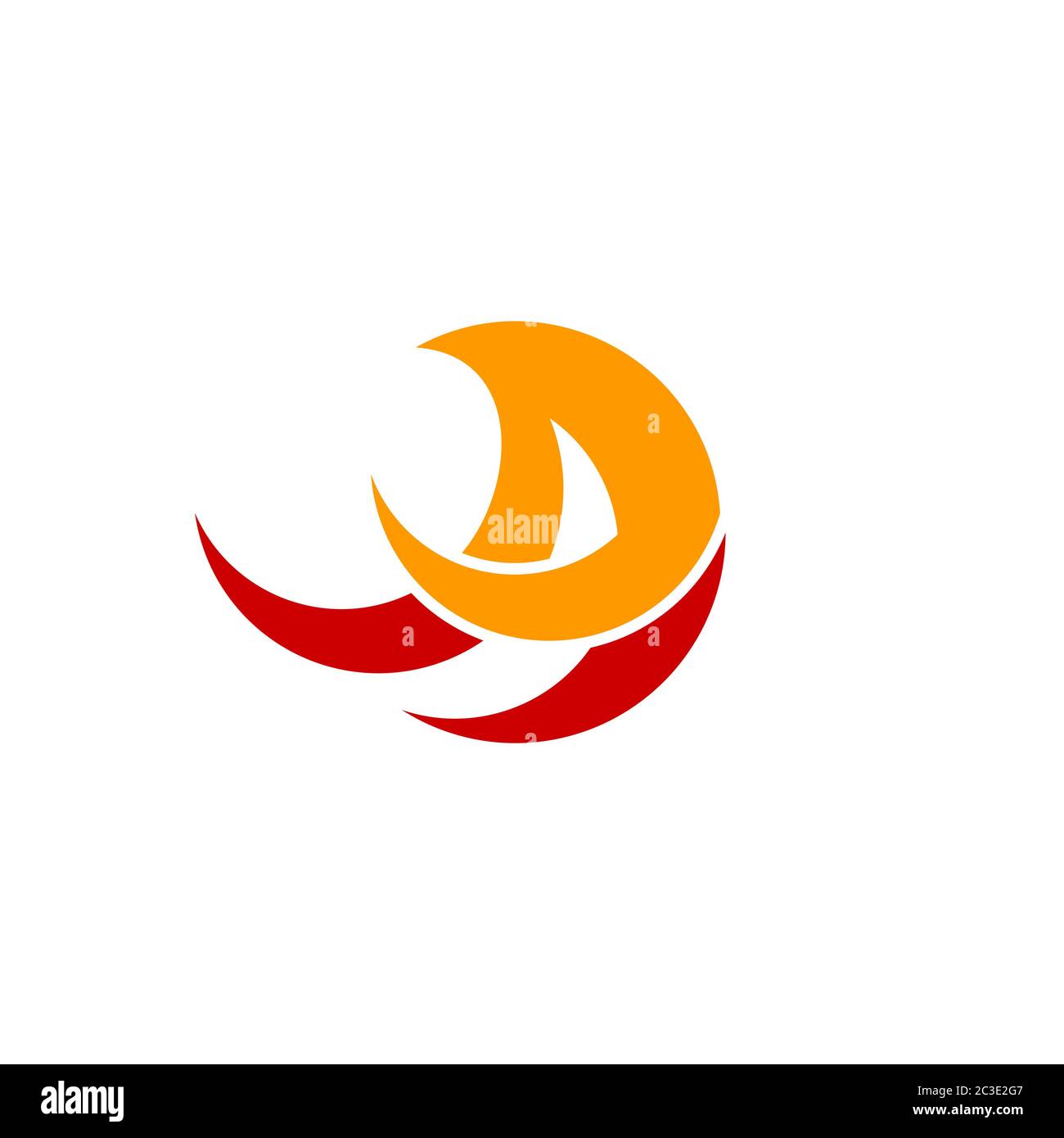 Lettera iniziale un modello di logo grafico, concetto di Fire design, logo aziendale astratto, isolato su sfondo bianco. Illustrazione Vettoriale