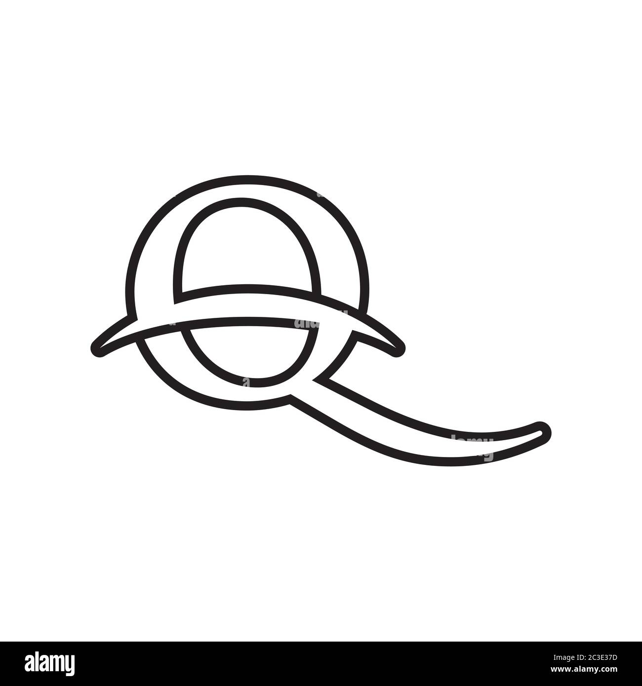 Simbolo lettera Q vettore di disegno isolato su sfondo bianco Illustrazione Vettoriale