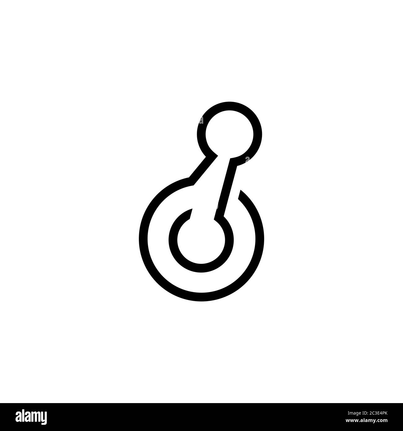 Leva del cambio vettore logo Stick, concetto di design lineare, isolato su sfondo bianco. Illustrazione Vettoriale