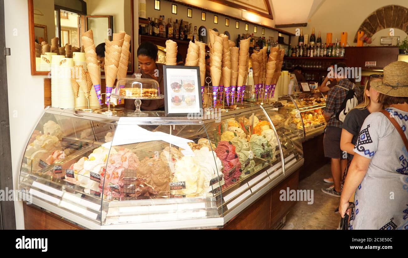Gelateria a Firenze. Foto Stock