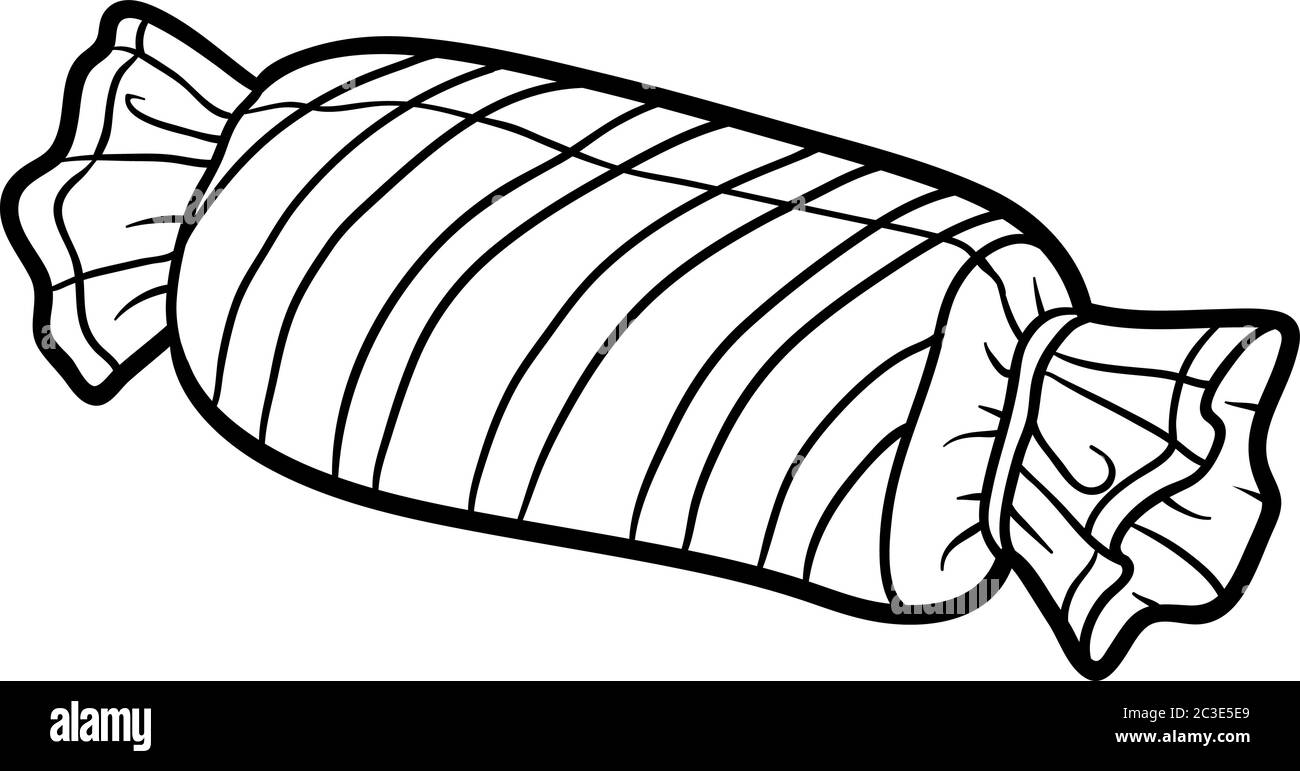Libro da colorare per bambini, caramella di Pillow Illustrazione Vettoriale