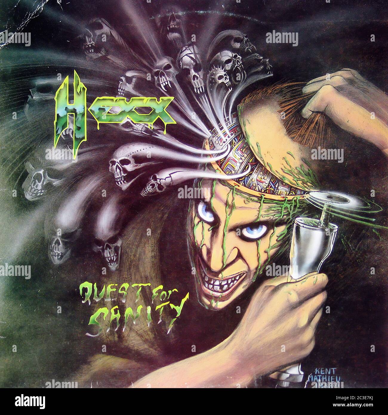Hexx quest for Sanity England - copertina LP in vinile d'epoca da 12 pollici Foto Stock