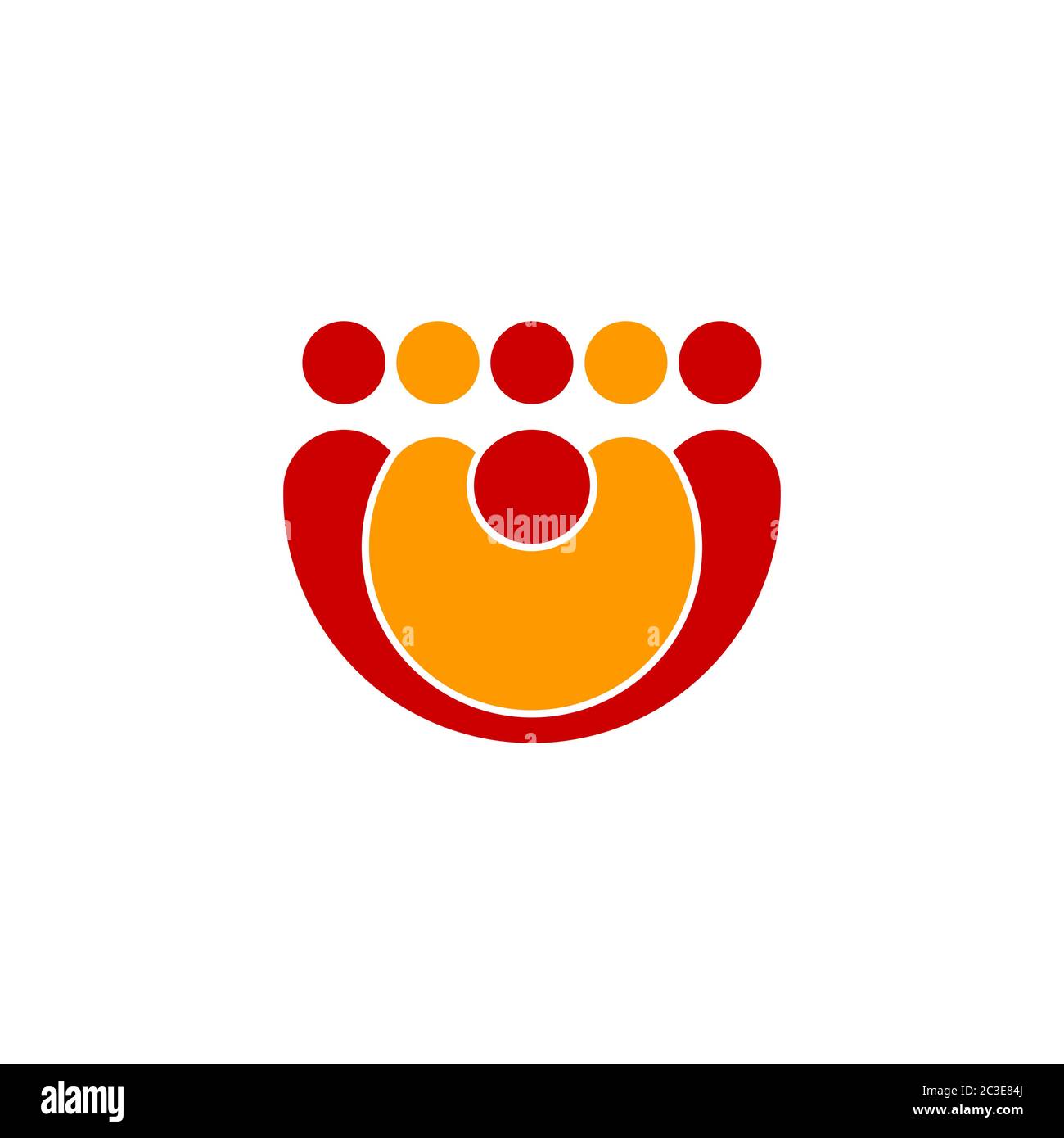 Logo aziendale astratto, concetto di progettazione di gruppo, icona e simbolo di gruppo, isolato su sfondo bianco. Illustrazione Vettoriale