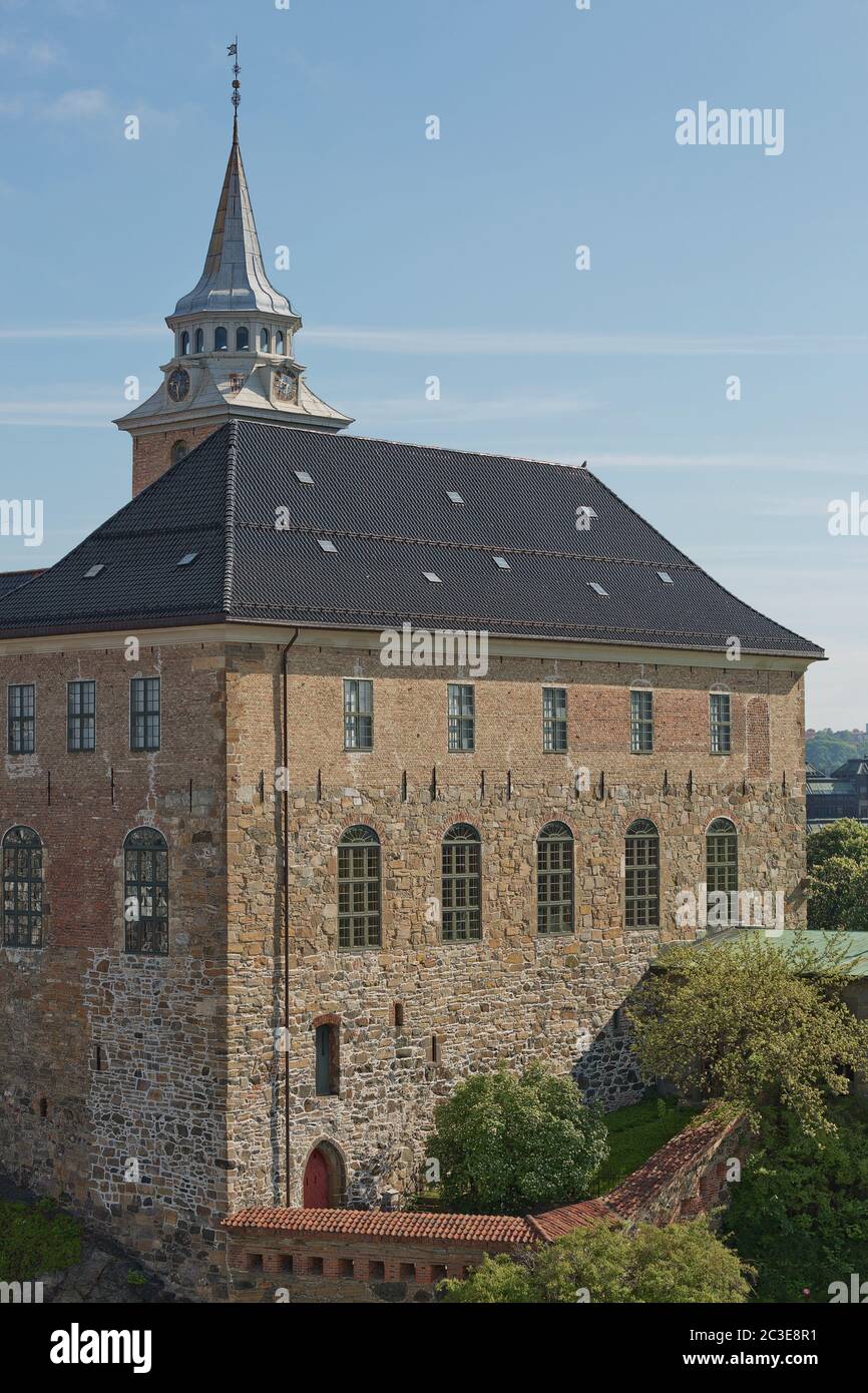 La Fortezza di Akershus o Castello di Akershus di Oslo in Norvegia è un castello medievale costruito per proteggere Foto Stock