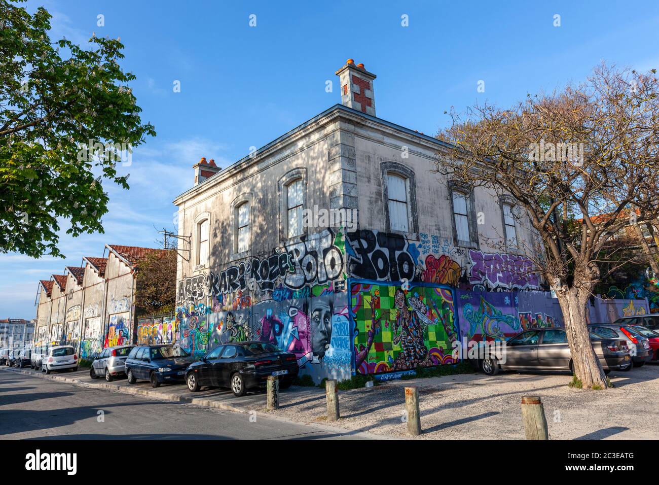 Graffiti in Rue de l'Armide, la Rochelle, Nouvelle-Aquitaine, Francia Foto Stock