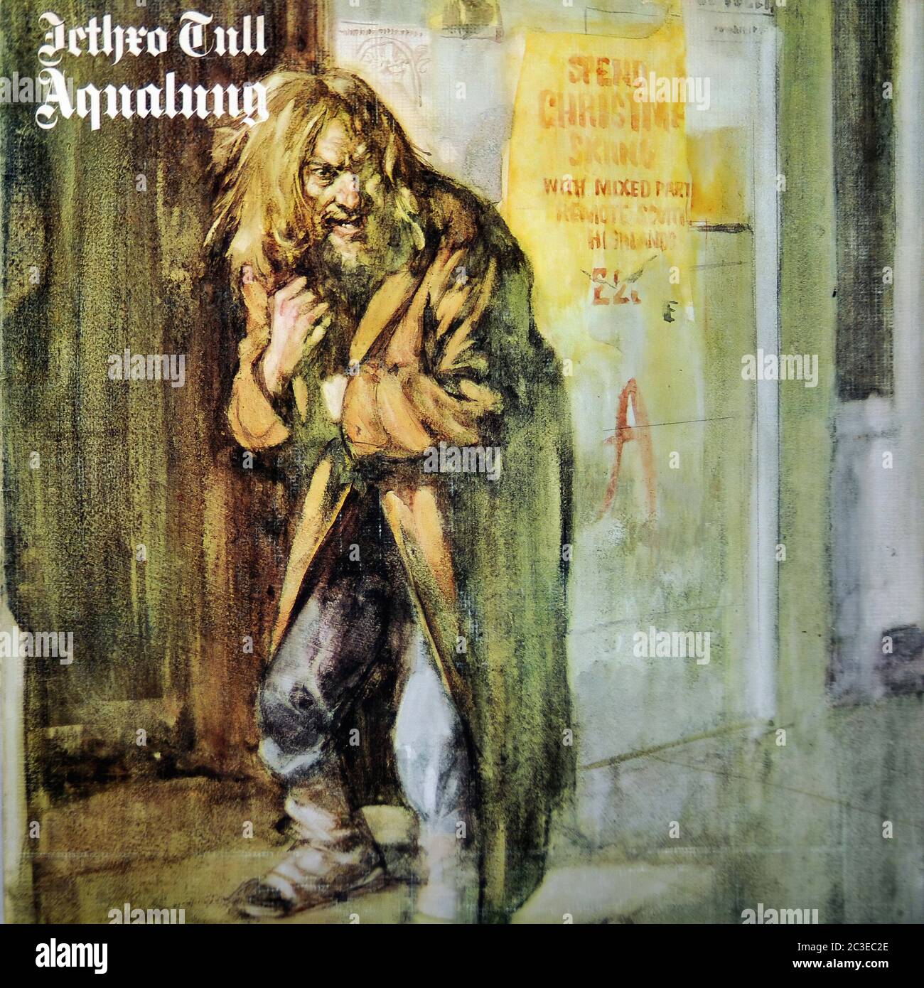 JETHRO TULL AQUALUNG PALM-TREE ISLAND - copertina LP in vinile d'epoca da 12'' Foto Stock