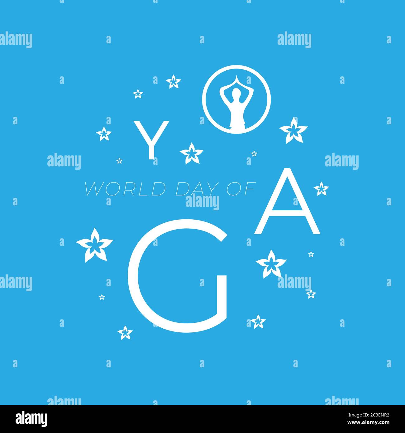 Illustrazione vettoriale della giornata internazionale dello yoga. Banner, brochure e poster per l'illustrazione vettoriale della Giornata Internazionale dello Yoga. 21 giugno festeggia la bacchetta Illustrazione Vettoriale