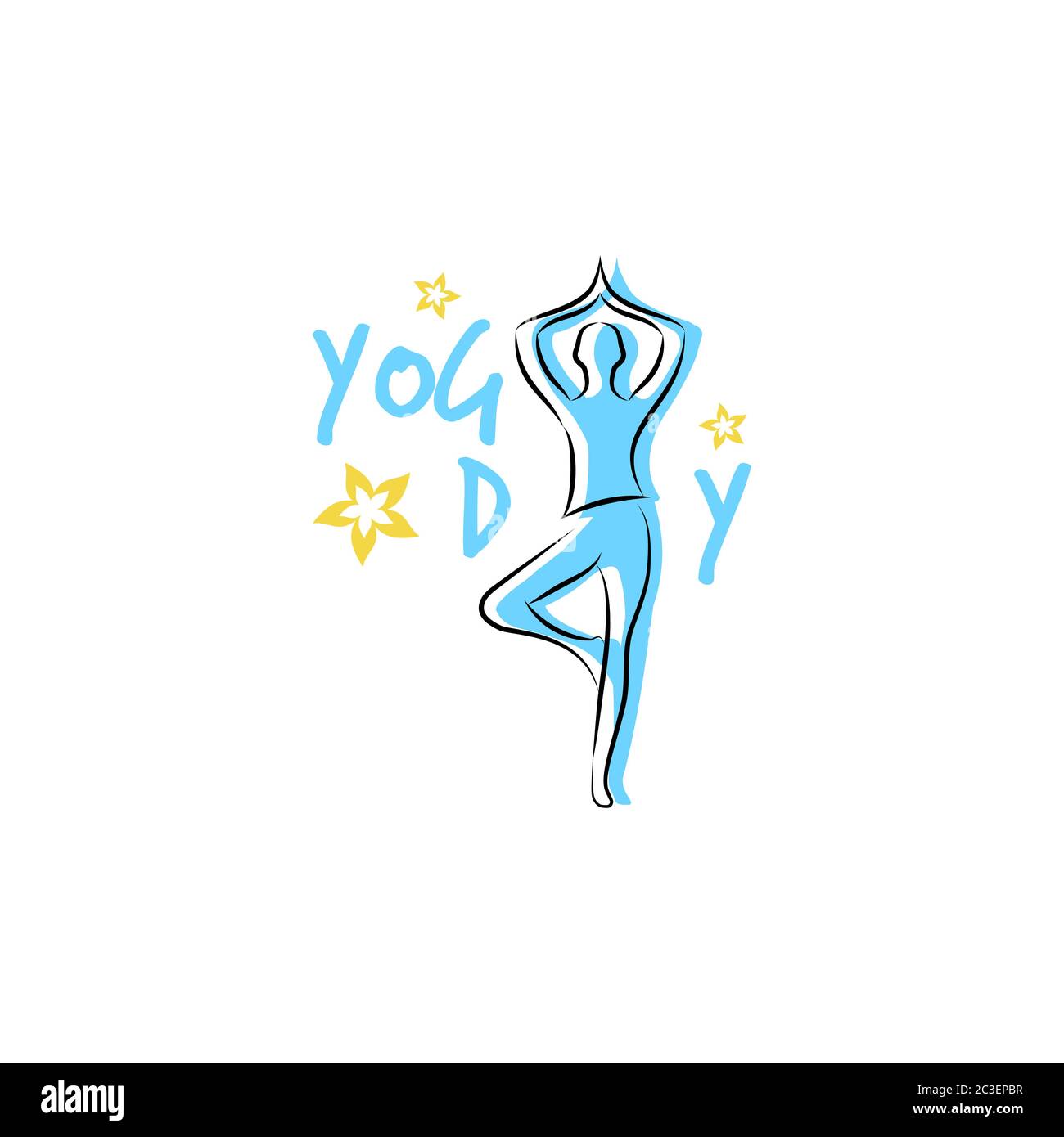 Illustrazione vettoriale della giornata internazionale dello yoga. Banner, brochure e poster per l'illustrazione vettoriale della Giornata Internazionale dello Yoga. 21 giugno festeggia la bacchetta Illustrazione Vettoriale