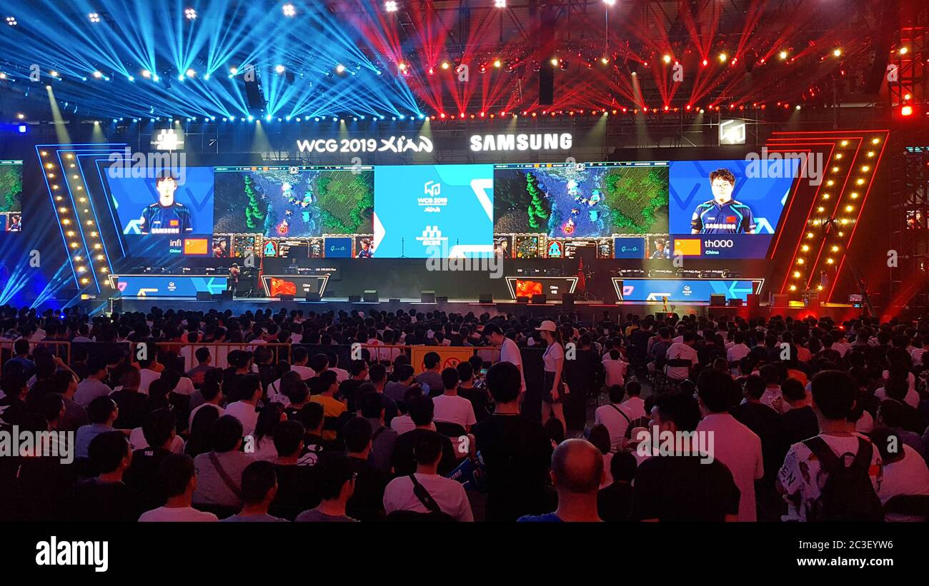 World Cyber Games torneo di giochi per computer a Xi'an, Cina. Foto Stock