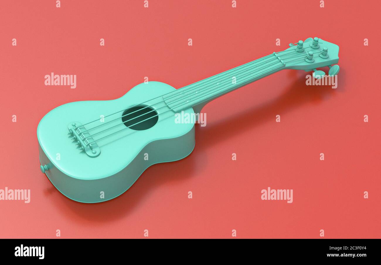 Soprano verde ukulele 3D Foto Stock