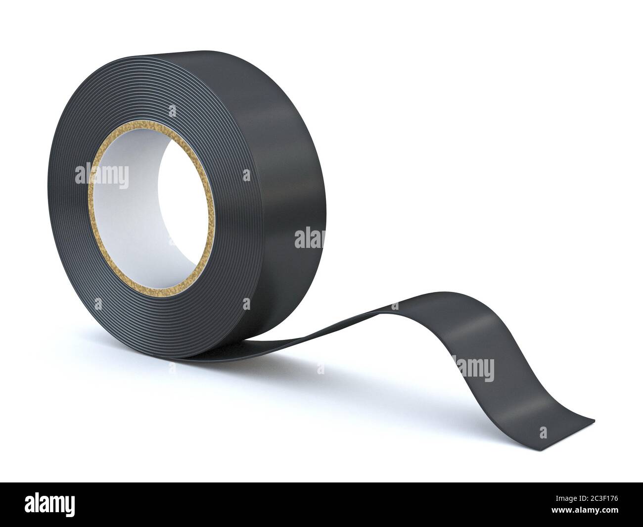Nastro isolante nero 3D Foto stock - Alamy