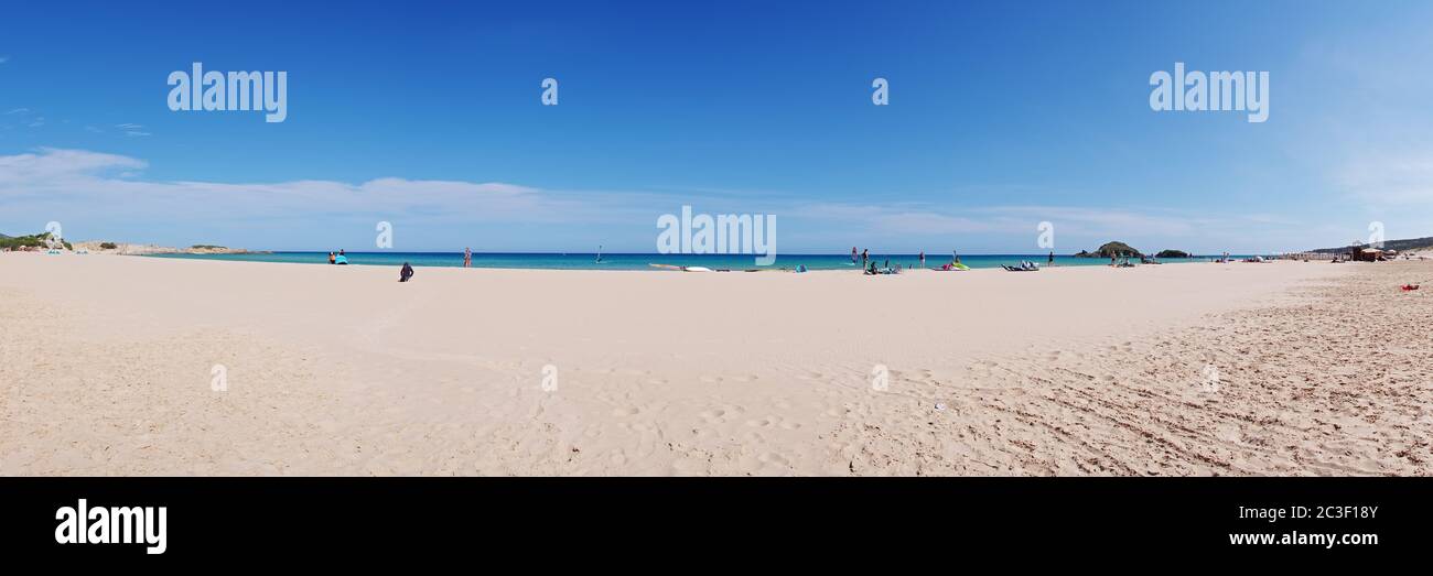 Panorama a Spiaggia su Giudeu - Sardegna Foto Stock