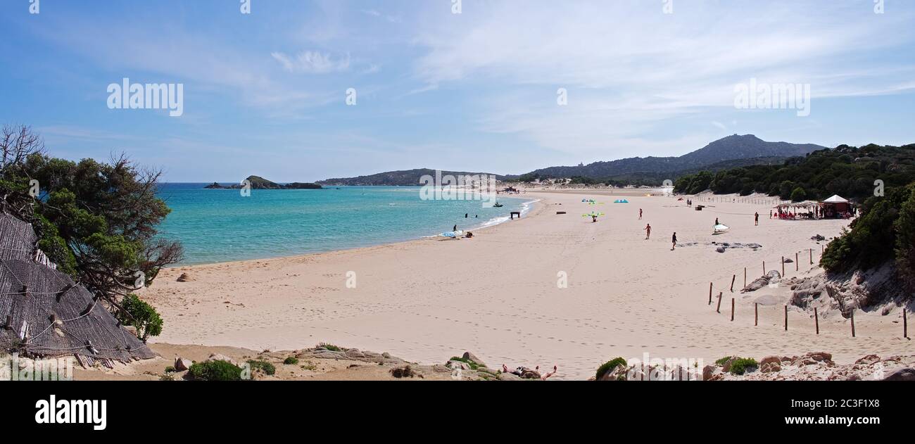 Panorama a Spiaggia su Giudeu - Sardegna Foto Stock