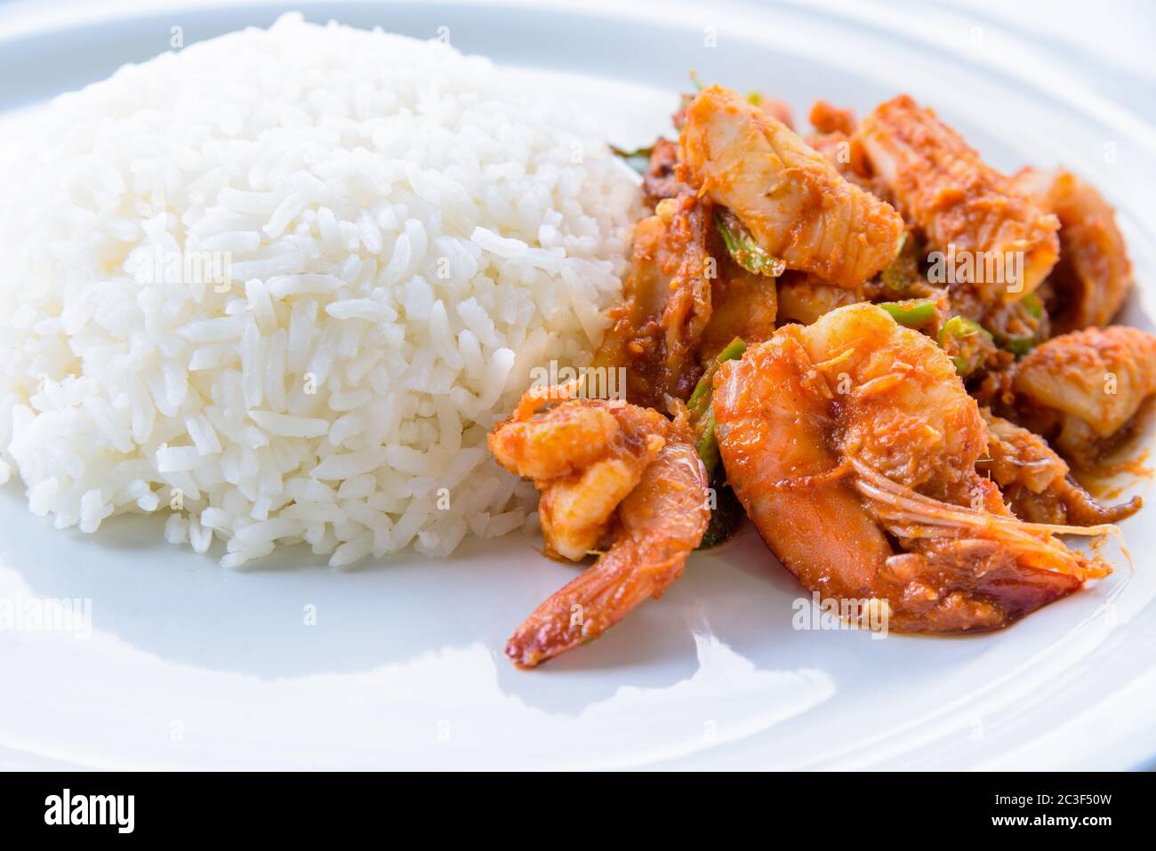 Cibo piccante tailandese Foto Stock