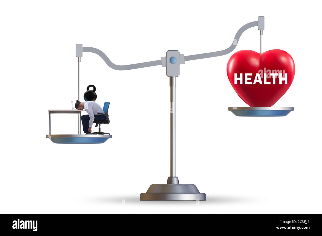 Concetto di equilibrio tra lavoro e salute Foto Stock