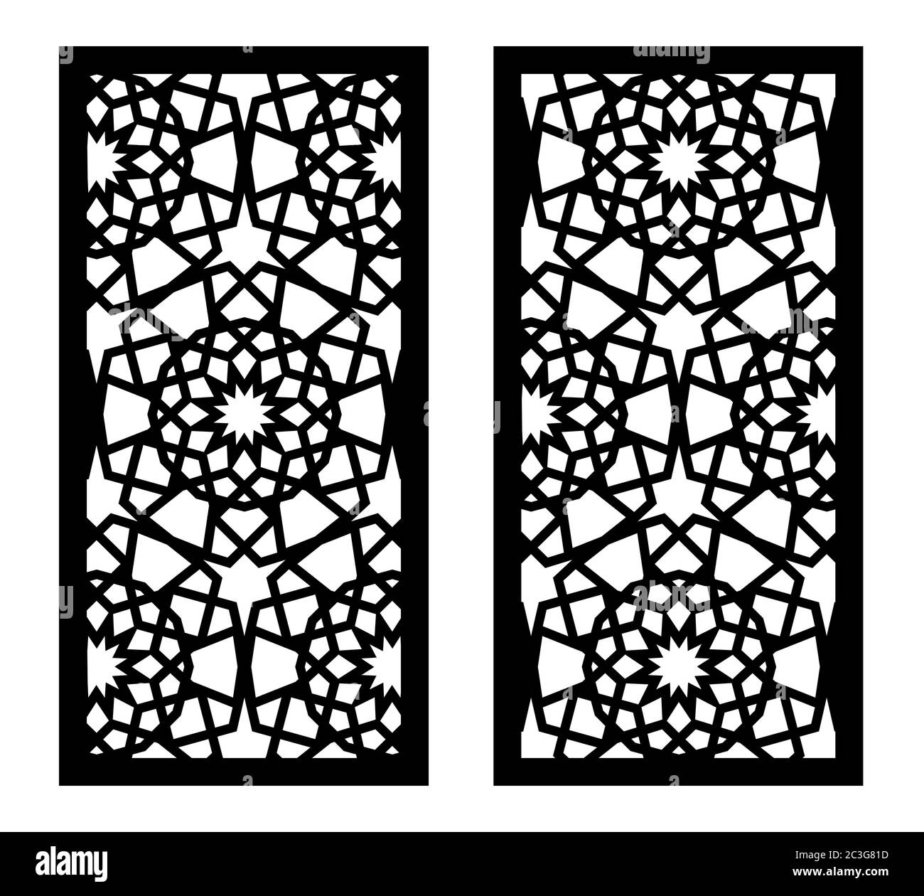Pannello decorativo vettoriale per taglio laser. Modello per divisorio interno in stile arabesco Illustrazione Vettoriale Pannello decorativo vettoriale per taglio laser. Modello per divisorio interno in stile arabesco Illustrazione Vettoriale