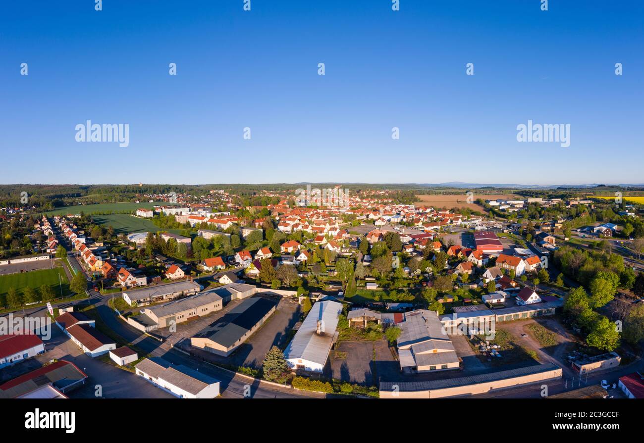 Vista aerea panoramica Ballenstedt Harz Foto Stock