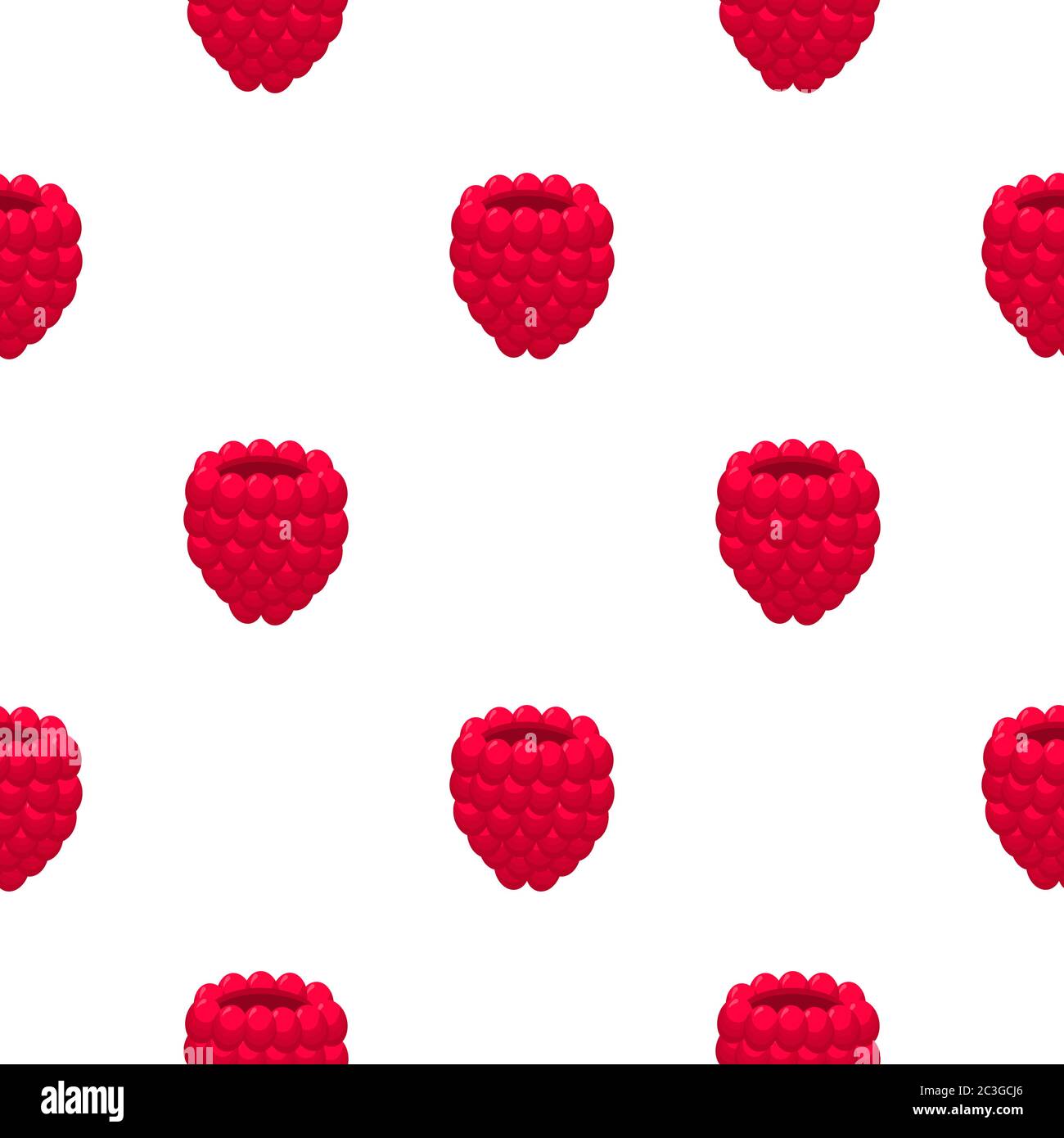 Tema grande colore lampone rosso senza cuciture, motivo bacca brillante per la guarnizione. Motivo Berry costituito da bellissimo lampone senza cuciture. Colore semplice Illustrazione Vettoriale