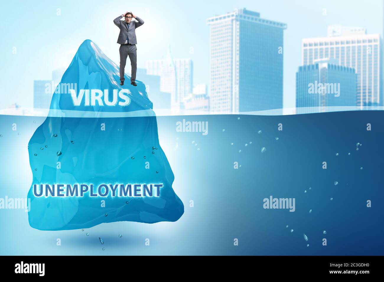 Concetto di crisi economica nel coronavirus covid-19 Foto Stock