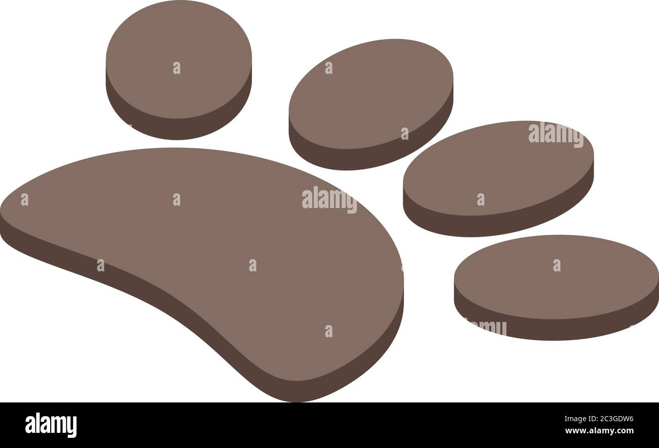 Icona zampa cane Corgi, stile isometrico Illustrazione Vettoriale