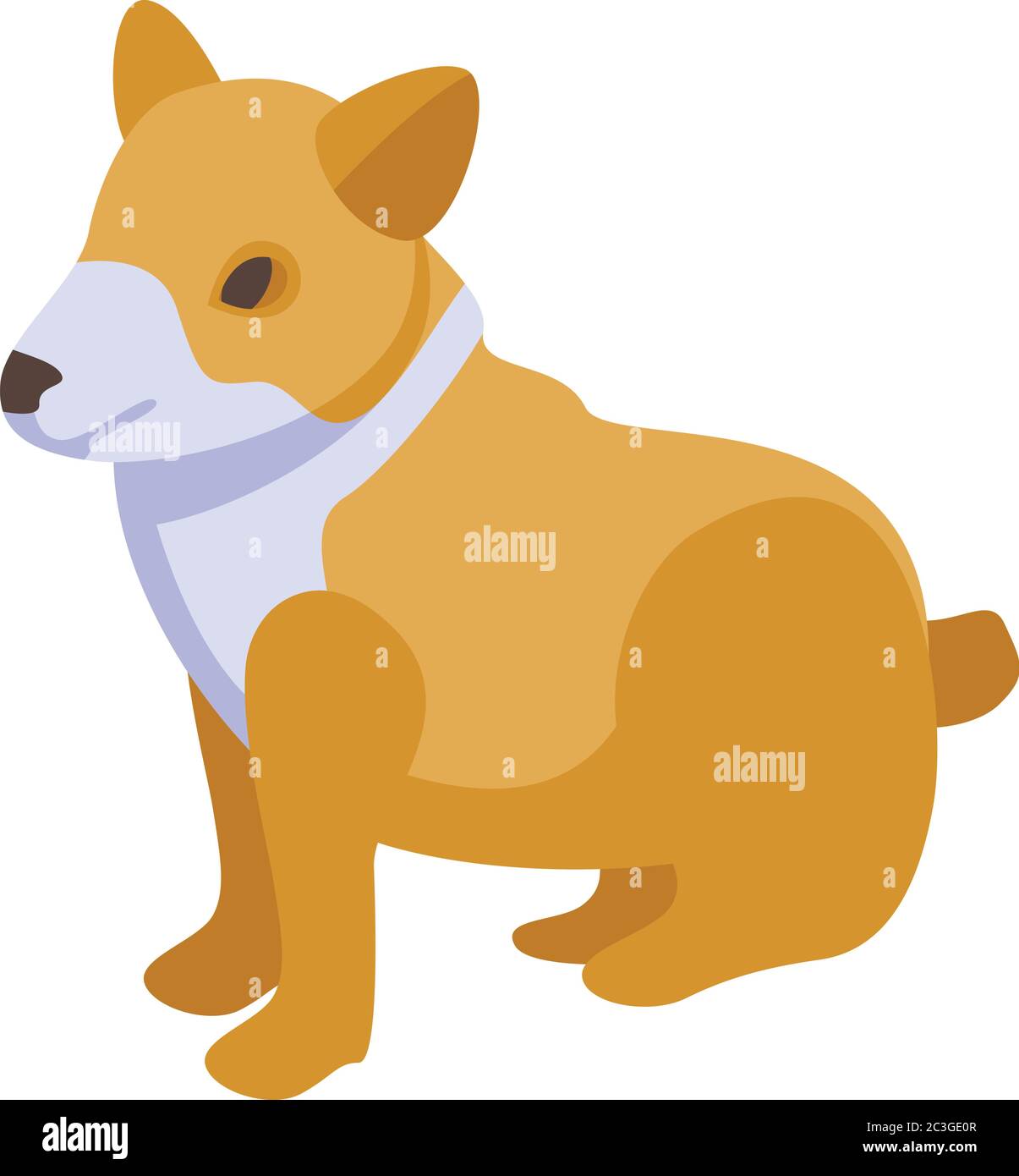 Canino corgi icona cane, stile isometrico Illustrazione Vettoriale