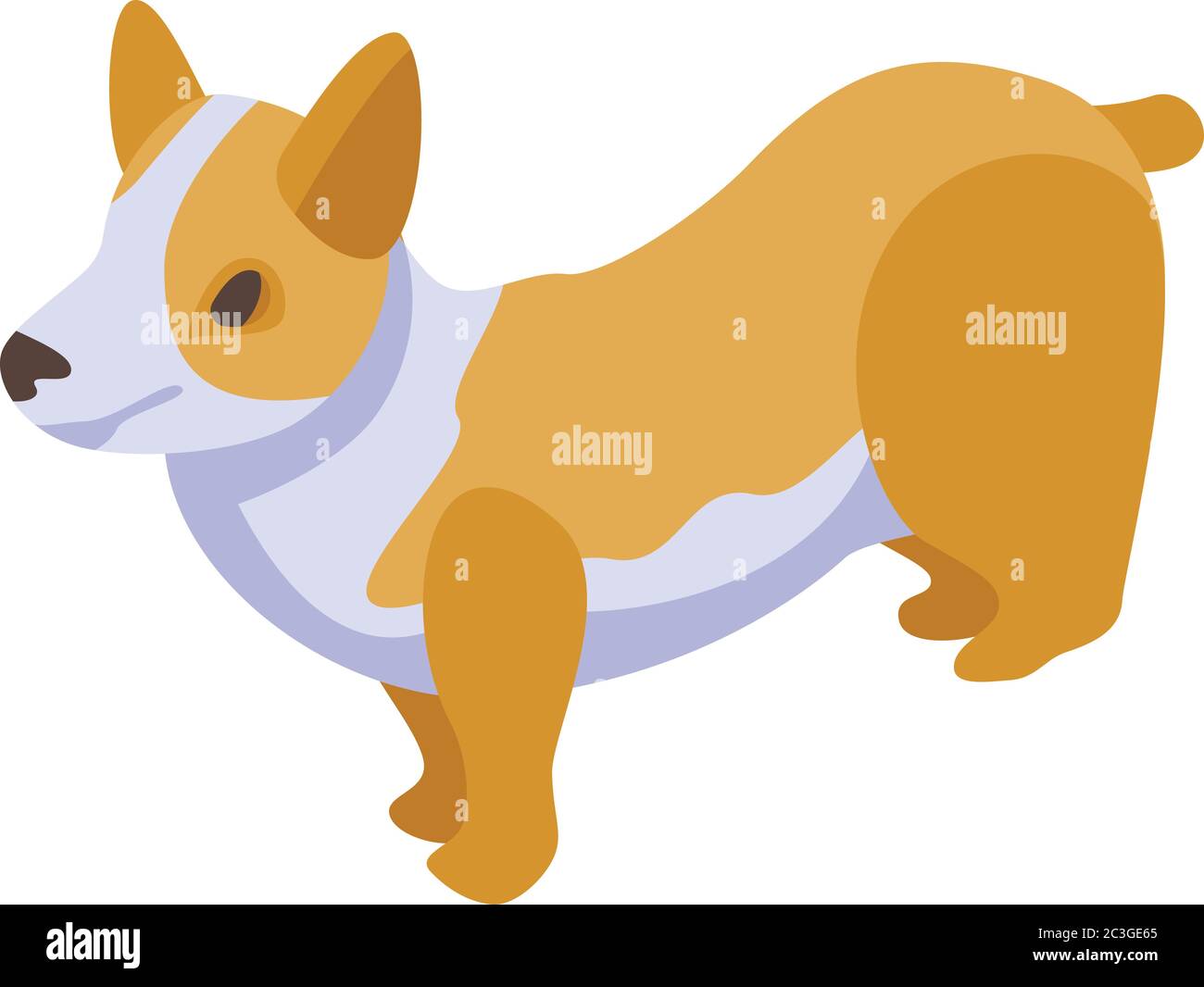 Icona cane di corgi animale, stile isometrico Illustrazione Vettoriale
