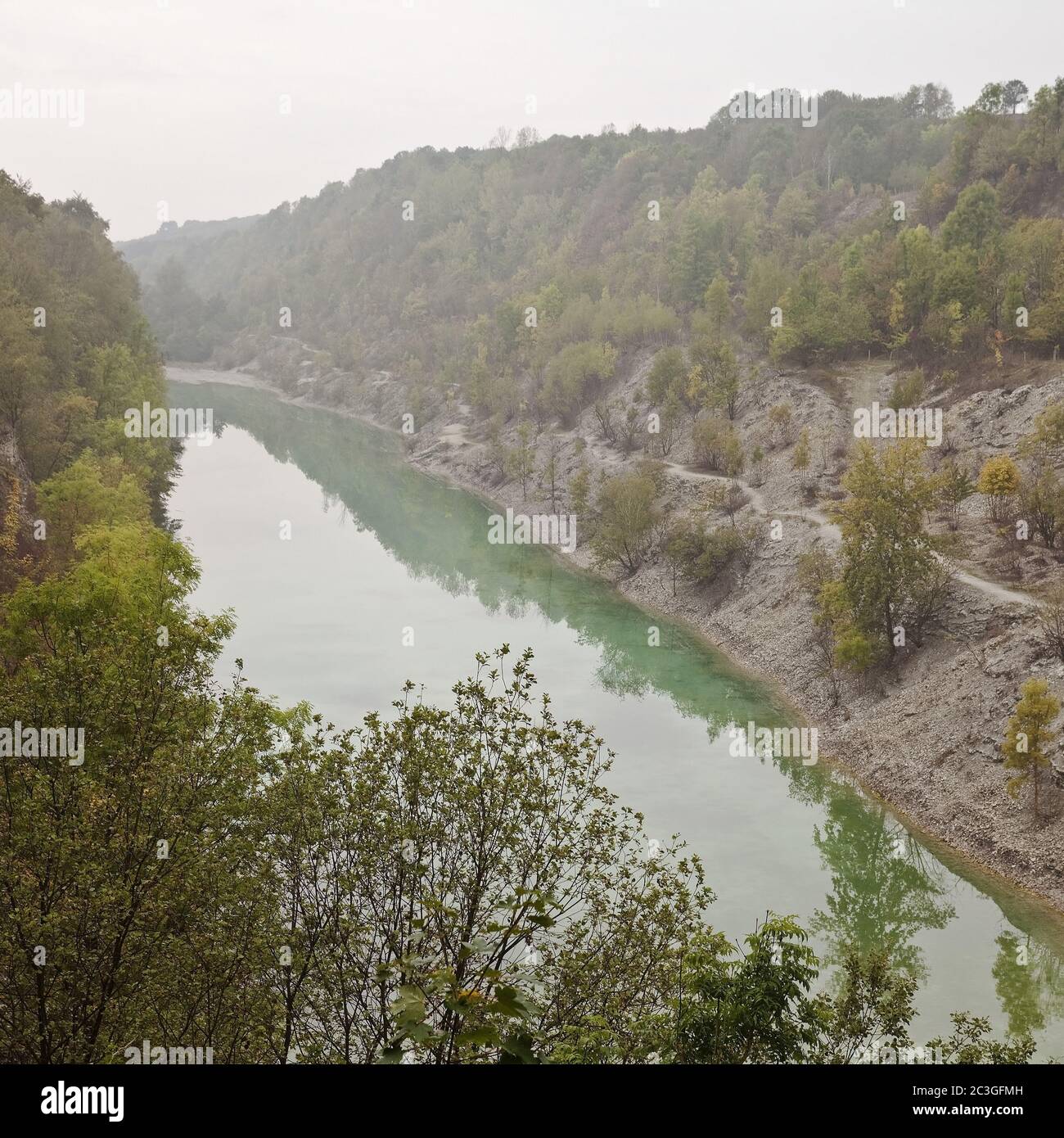 Canyon, riserva naturale di Steinbruch im Kleefeld, Lengerich, Renania settentrionale-Vestfalia, Germania, Europa Foto Stock
