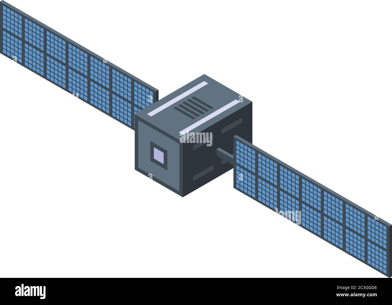 Spazio icona satellite, stile isometrico Illustrazione Vettoriale