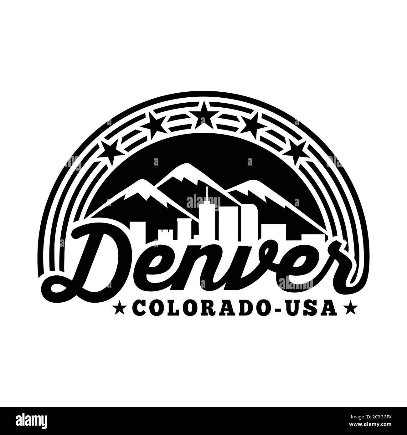 Logo Denver Colorado. Vettore e illustrazione. Illustrazione Vettoriale