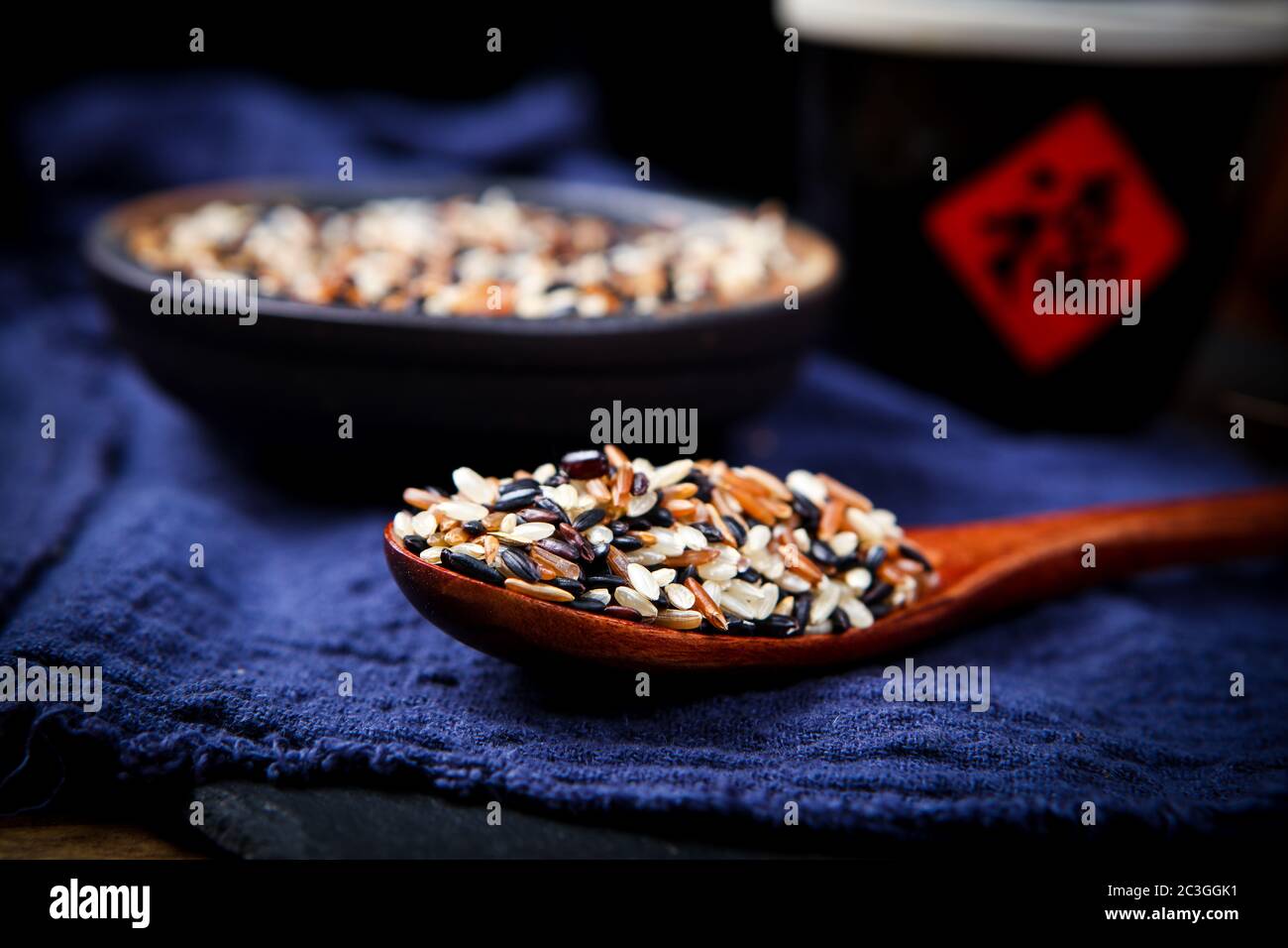 Tutti i generi di grano di riso Foto Stock
