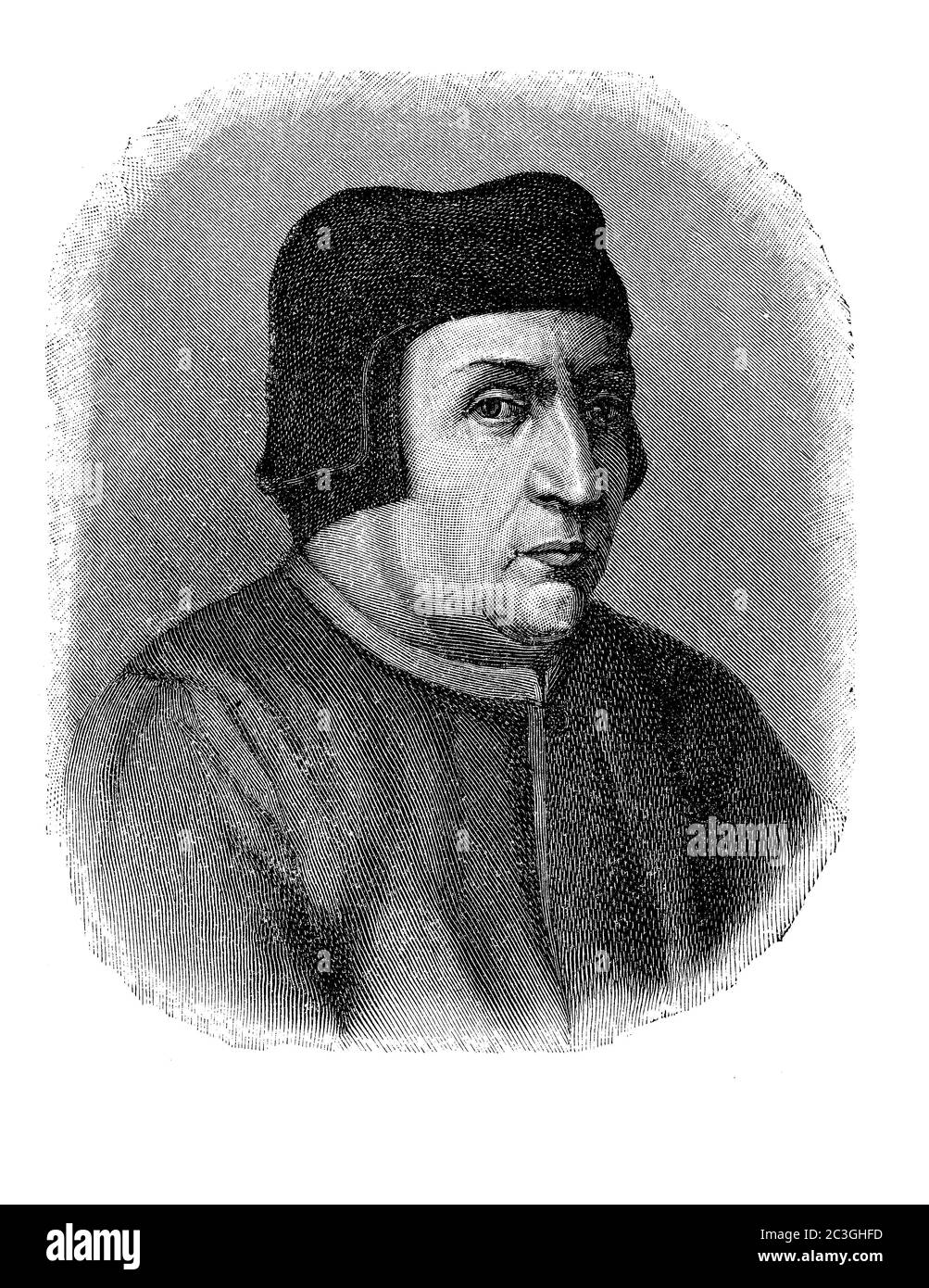Ritratto di Francesco Guicciardini (1483 - 1540) il maggiore scrittore politico del Rinascimento italiano, storico e statista amico di Niccolo Machiavelli Foto Stock