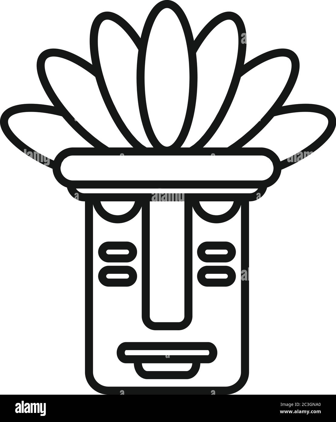 Icona tiki idolo messicana. Profilo messicano tiki idol vettore icona per web design isolato su sfondo bianco Illustrazione Vettoriale