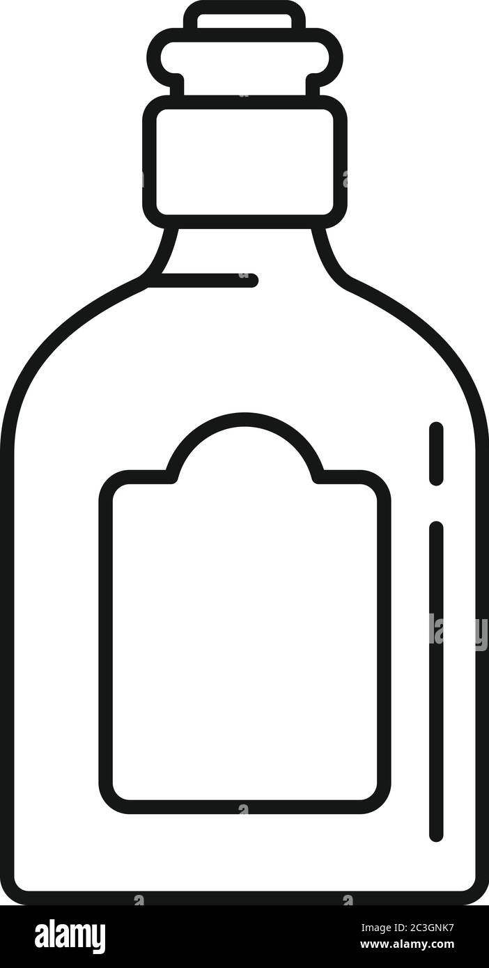 Icona di una bottiglia di bevanda messicana. Profilo messicano bottiglia di bevanda icona vettore per web design isolato su sfondo bianco Illustrazione Vettoriale